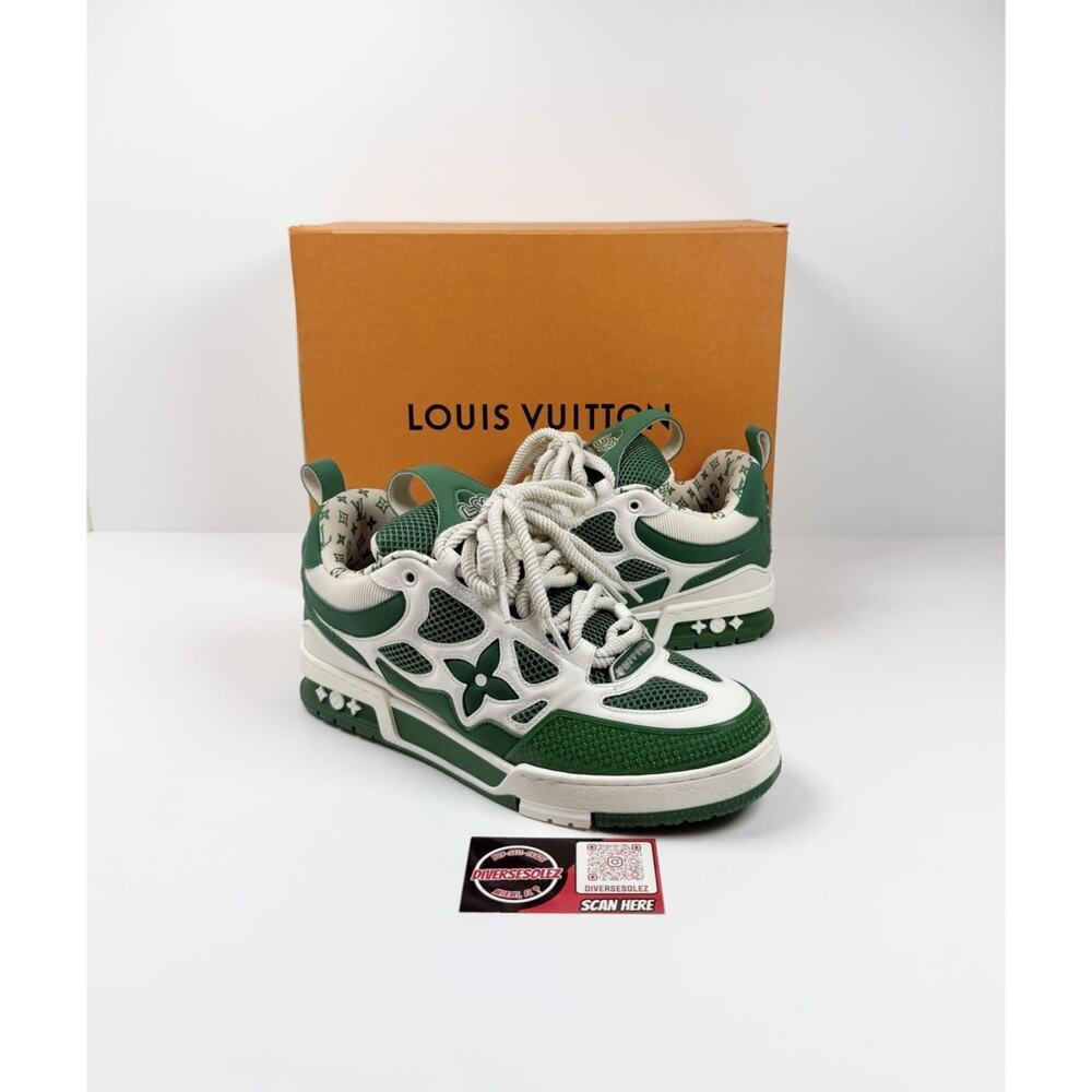Size 8.5LV/9.5US - Louis Vuitton Skate Leather Green Sneakers - Picture 1 of 9